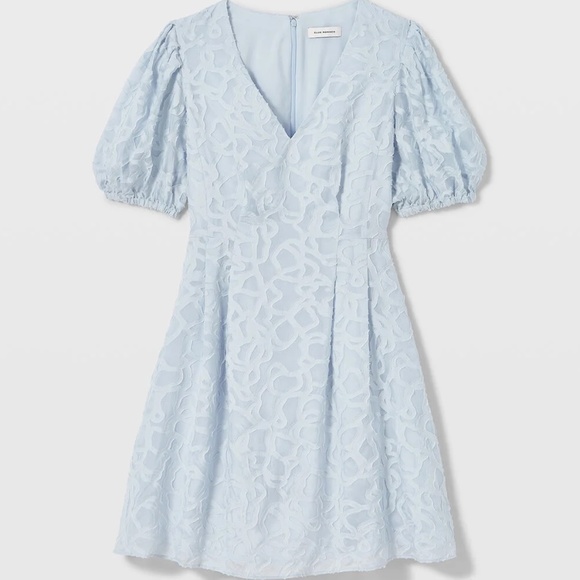 Textured Puff Sleeve V-Neck Dress - Brand New - NEVER WORN - Blue - Picture 4 of 4